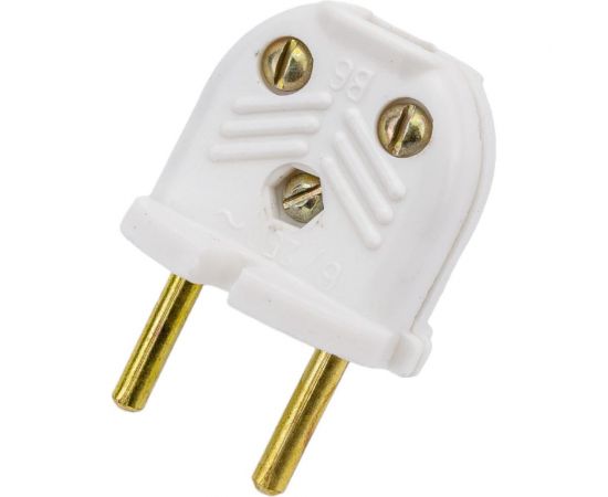 Разборная плоская электровилка Ливны-Электро В6-001 л/ш, белая В 6146л – изображение 3