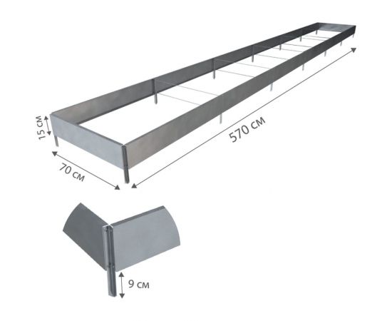 Готовая грядка Delta-Park GX 0.70х5.7 м, серебристая 30020GX_70560Zn – изображение 2