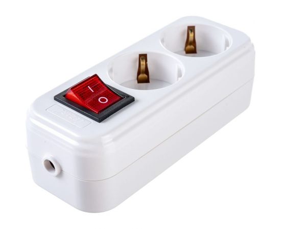 Колодка с заземлением Lezard LILA, 2 входа, с выключателем 720-0200-202 – изображение 2