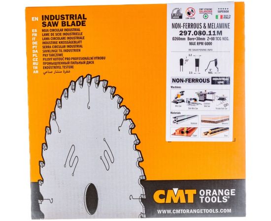 Диск пильный по металлу и ламинированным панелям (260х30х2.8/2.2 мм; Z=80) CMT 297.080.11M – изображение 7