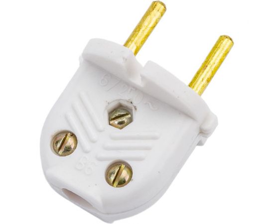 Разборная плоская электровилка Ливны-Электро В6-001 л/ш, белая В 6146л – изображение 4