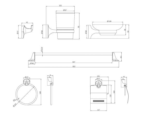 Набор аксессуаров для ванной комнаты Orange Y01-888cr – изображение 6