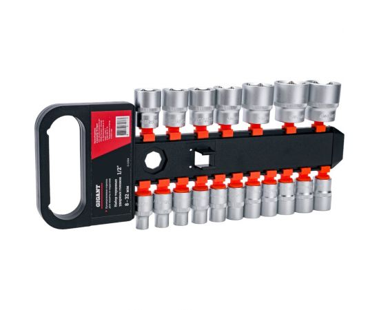 Набор торцевых ударных головок (18 шт; 8-32 мм; 1/2 DR) Gigant G-11324 – изображение 4