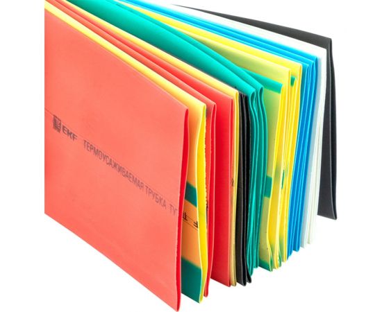 Термоусаживаемая трубка EKF ТУТ 50/25 набор: 7 цветов по 3шт. 100мм. PROxima tut-n-50 – изображение 8