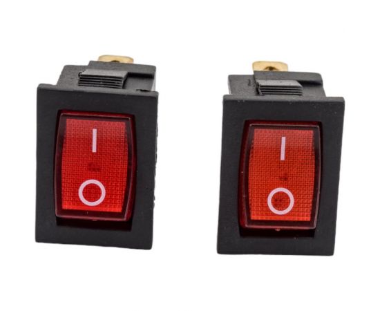 Клавиша Nord-Yada 12V 15А Mini красная с подсветкой (3контакта) ON-OFF (2шт в упаковке) 905441 