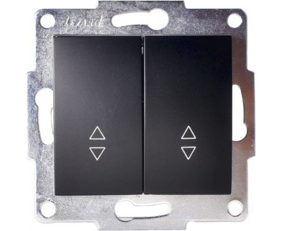 Двойной выключатель Lezard KARINA проходной, чёрный бархат 707-4288-106 