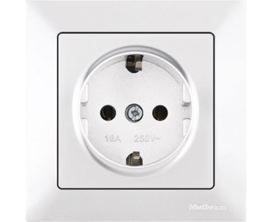 Розетка Mutlusan Candela, с заземлением Белый цвет 2125 600 0201 