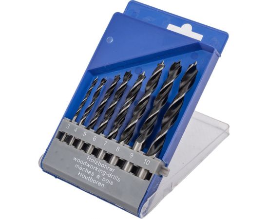 Сверла по дереву 8 шт, 3-4-5-6-7-8-9-10 мм BRENAR 436 