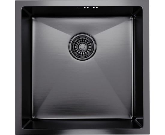 Подстольная мойка MIXLINE PRO 45x45, 3 мм, выпуск 3 1/2, 20 см, с сифоном, черный графит 547226 – изображение 6