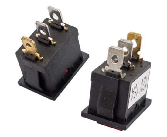 Клавиша Nord-Yada 12V 15А Mini красная с подсветкой (3контакта) ON-OFF (2шт в упаковке) 905441 – изображение 2