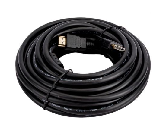 Кабель HDMI Cablexpert 10м v1.4 19M/19M черный позолоченные разъемы экран 2 ферритовых кольца пакет CCF2-HDMI4-10M – изображение 2