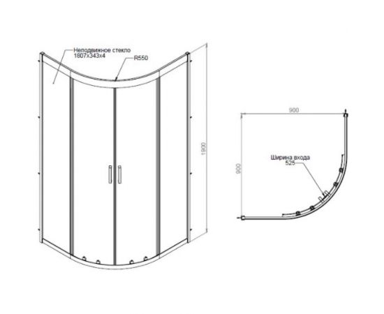 Душевое ограждение AM.PM Gem 90х90, W90G-401-090WT – изображение 2