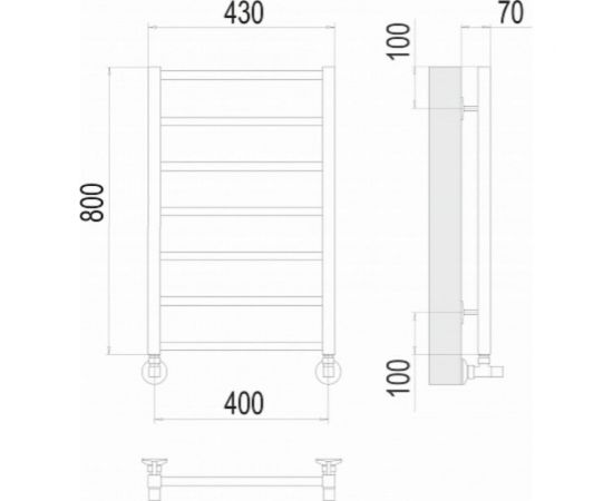 Полотенцесушитель Terminus Контур П7 400x800 4670078529640 – изображение 3