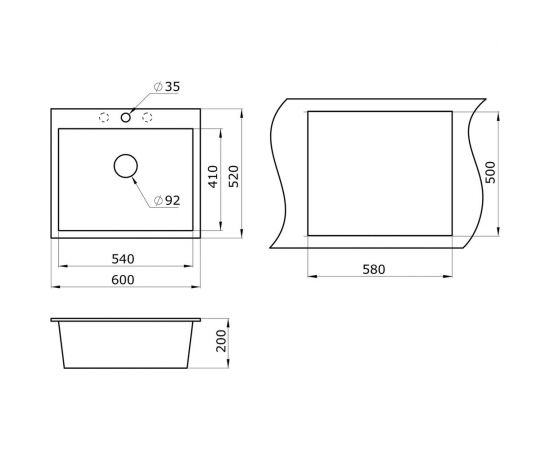 Мойка для кухни GRANULA 6001bg – изображение 2