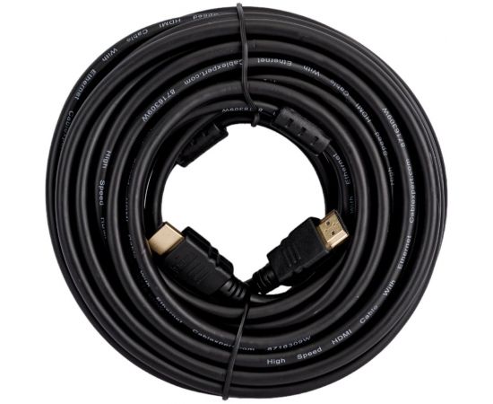 Кабель HDMI Cablexpert 10м v1.4 19M/19M черный позолоченные разъемы экран 2 ферритовых кольца пакет CCF2-HDMI4-10M – изображение 4