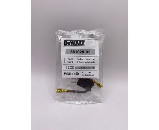 Комплект графитовых щеток 2 шт, Dewalt, OEM 381028-02/as Asein 1229J – изображение 4