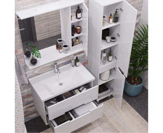 Комплект Sanstar подвесная тумба Ориана 80 с раковиной Миранда 80 287.1-1.4.1.КМИР – изображение 9