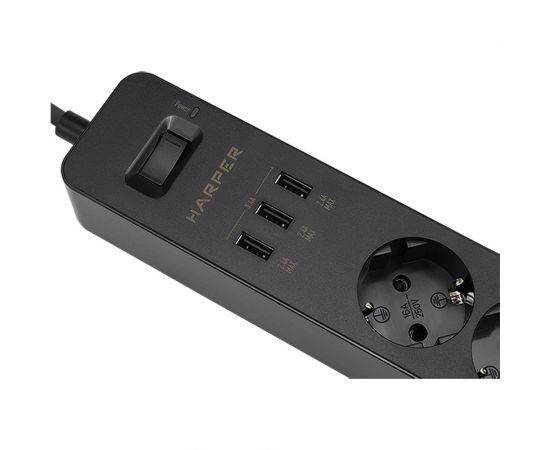 Сетевой фильтр Harper UCH-325 Black H00003419 – изображение 9