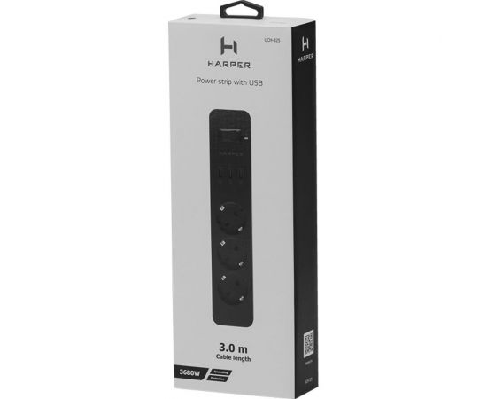 Сетевой фильтр Harper UCH-325 Black H00003419 – изображение 7