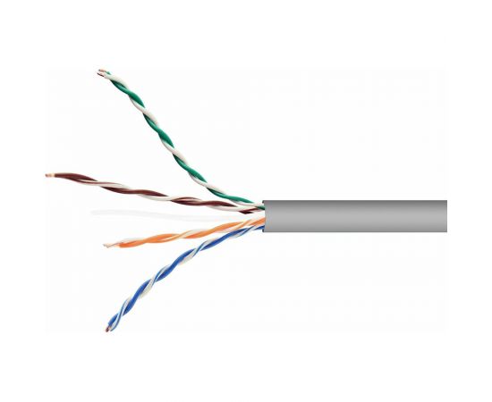 Кабель Cablexpert UTP5e, 4 пары, 0.51 мм, CCA, одножильный, 100 м, серый UPC-5051E-SOL/100 