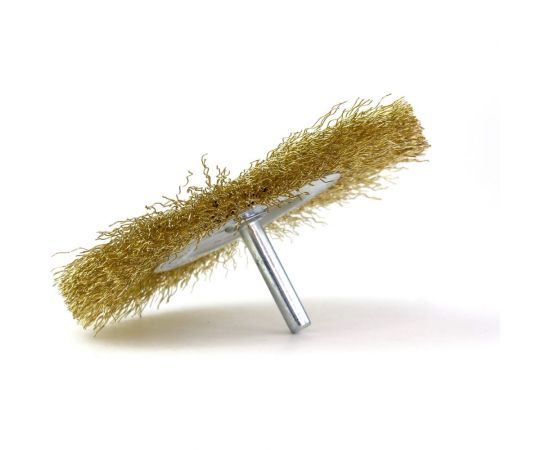 Щетка для дрели дисковая 100x10х6 мм, латунированная сталь 0,3 мм OSBORN 600.010-0008 
