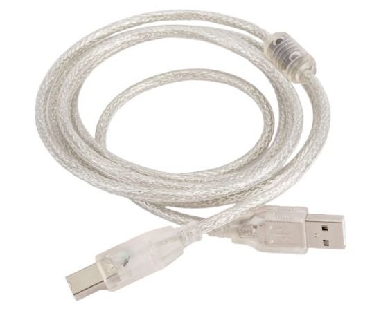 Кабель Cablexpert USB 2.0 Pro AM/BM 2м, экран прозрачный CCF-USB2-AMBM-TR-2M 