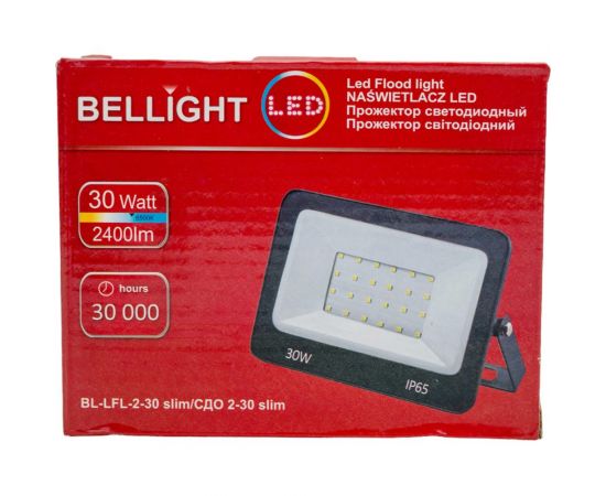 Прожектор BELLIGHT BL-LFL-2-30slim/СДО 2-30 slim, 6500К 2400Lm 220В 22306500 – изображение 5