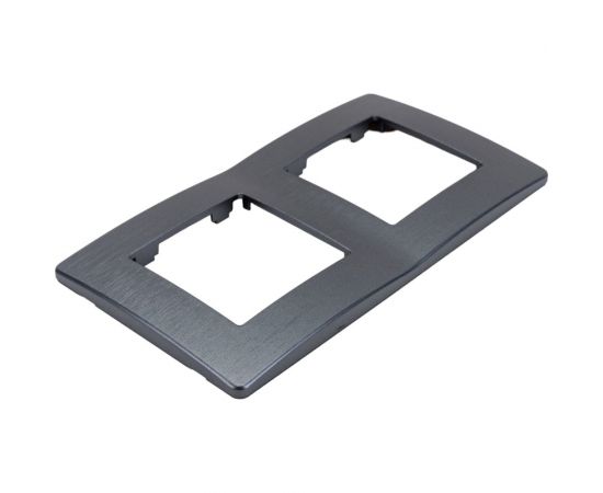 Рамка для розеток и выключателей ЭРА Серия 12 12510212 на 2 поста, Сатин, графит Б0052515 – изображение 3