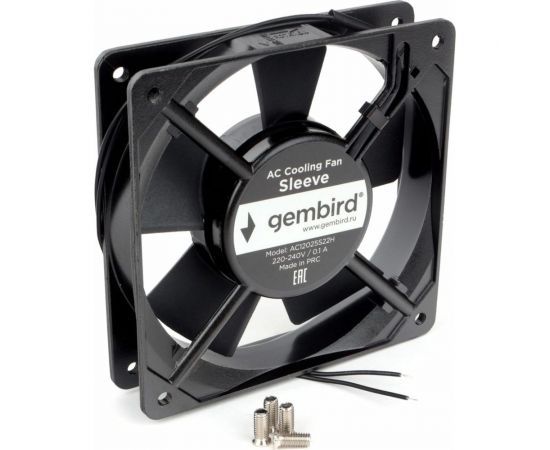 Вентилятор Gembird 120x120x25, AC, 220, втулка, 2 pin, провод 30 см, AC12025S22H – изображение 3