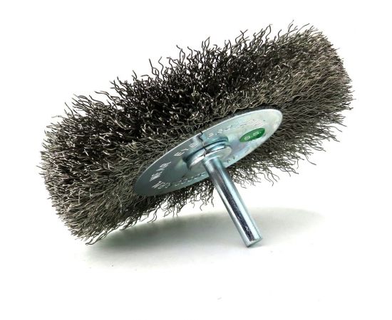 Щетка для дрели дисковая 100x20 мм, с хв-м 6 мм, гофрированная нержавеющая сталь 0.30 мм 13-186 EuroBrush EB-D100SS1 – изображение 5