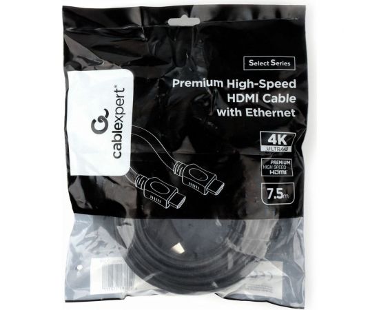 Кабель HDMI Cablexpert 7.5м v2.0 19M/19M серия Light черный позолоченные разъемы экран пакет, CC-HDMI4L-7.5M – изображение 2