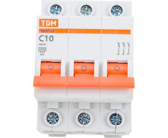 Автоматический выключатель TDM ВА47-63 3Р 10А SQ0218-0018 – изображение 4