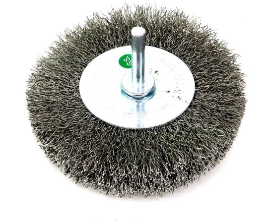 Щетка для дрели дисковая 100x20 мм, с хв-м 6 мм, гофрированная нержавеющая сталь 0.30 мм 13-186 EuroBrush EB-D100SS1 – изображение 4