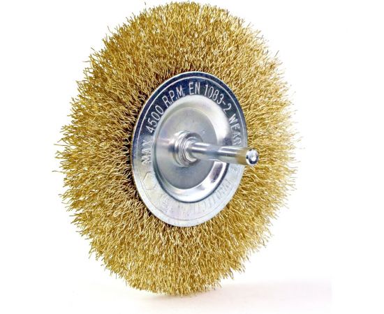 Щетка для дрели дисковая 100x10х6 мм, латунированная сталь 0,3 мм OSBORN 600.010-0008 – изображение 2