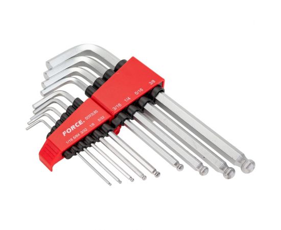 Набор Г образных дюймовых, средних шестигранников с шаром FORCE 5093LBS – изображение 5