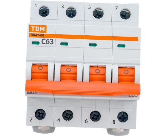 Автоматический выключатель TDM ВА47-60, 4Р, 63А, 6кА, характеристика С SQ0223-0131 – изображение 5