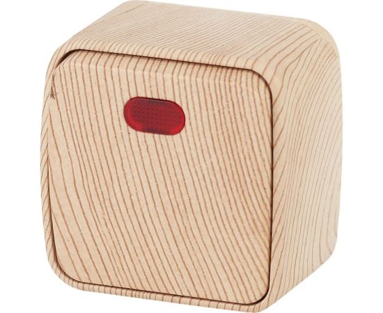 Выключатель с подсветкой Intro 310211 10А, 250В, IP20, ОУ, Polo, сосна Б0036103 