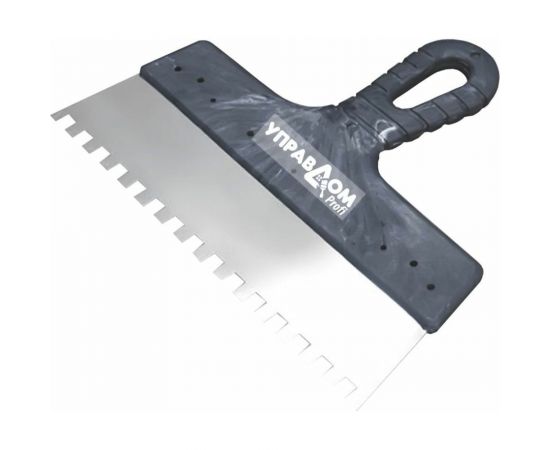 Зубчатый шпатель Управдом нержавеющий, 150 мм, размер зуба 10x10 мм 4100001873 