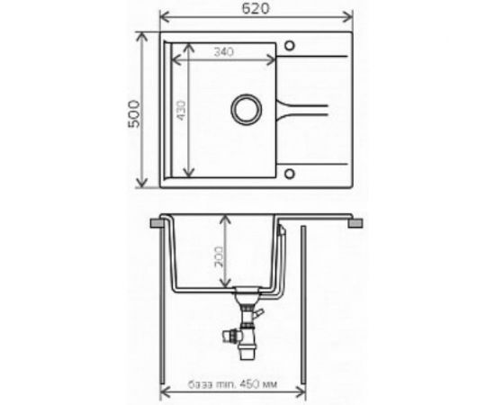 Кухонная мойка Polygran GALS-620 (№36 Белый Хлопок) 473332 – изображение 2