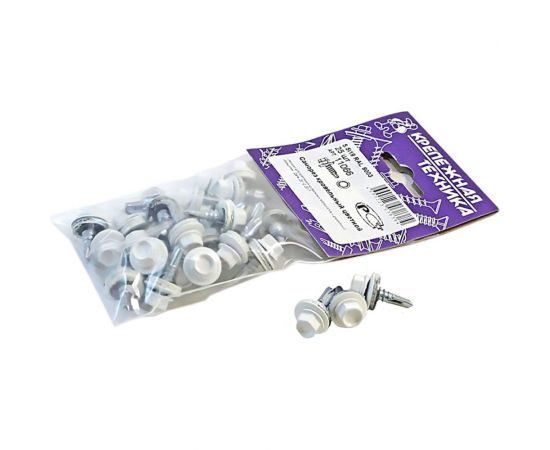 Кровельный саморез крепежная техника белый, 5,5x19, RAL 9003 25 шт. 11066 – изображение 2