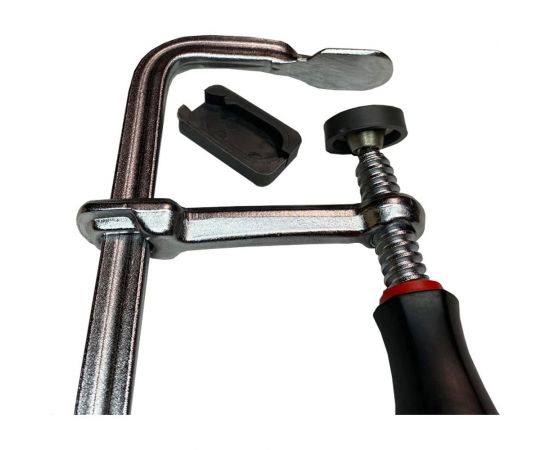 Кованая струбцина WOODWORK F-тип, 450x80 мм, c винтовой рукояткой HFC-4580 – изображение 2