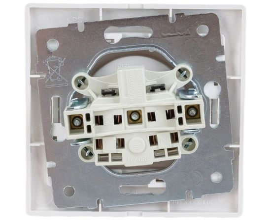 Розетка Lezard MIRA без заземления, ПБТ, белый, с белой вставкой 701-0202-121B – изображение 4