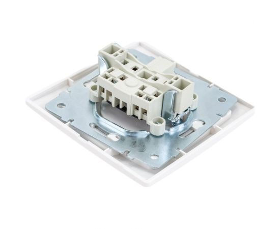 Розетка Lezard MIRA без заземления, ПБТ, белый, с белой вставкой 701-0202-121B – изображение 2