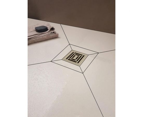 Напольный трап водосток BERGES PLATZ Uno 100х100, S-сифон, D50, H60, боковой выпуск, 42l/m 090169 – изображение 3