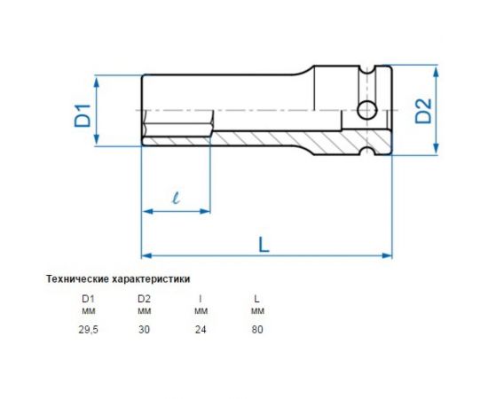Головка торцевая ударная глубокая тонкостенная 1/2"", 22 мм KING TONY 441522M – изображение 5