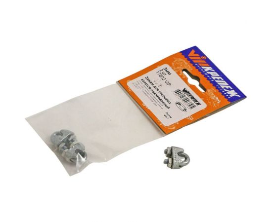 Зажим для стальных канатов vipкрепеж оцинкованный, 3 мм, 2 шт. 17802 VIP – изображение 2