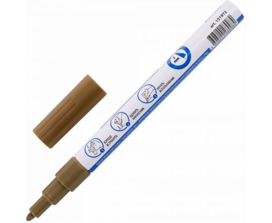 Лаковый маркер-краска BRAUBERG EXTRA paint marker 2 мм, золотой, улучшенная нитро-основа, 151972 – изображение 3