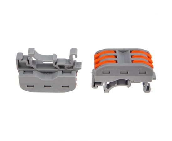 Проходная клемма REXANT СМК 222-423D 3-полюсная, с креплением на DIN-рейку 0,08-4 мм2 5шт 07-5238-05 – изображение 4