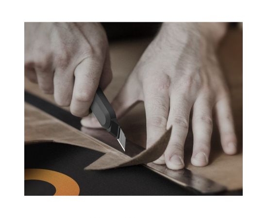 Технический нож DELI home series gray ht4009c сегментированное черное лезвие 9 мм, эксклюзивный дизайн, soft touch 112887 – изображение 6