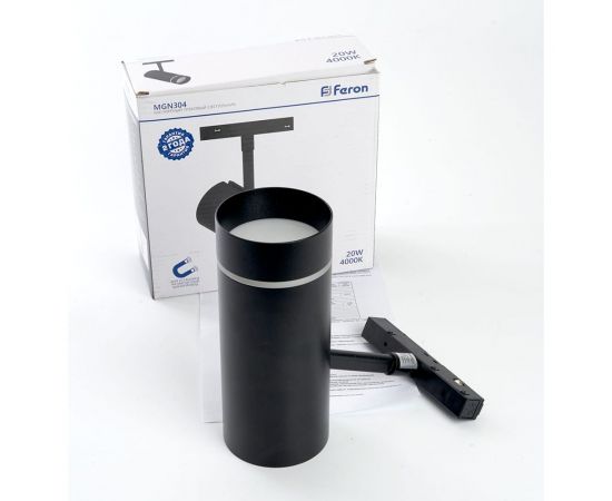 Светодиодный магнитный светильник FERON MGN304 трековый низковольтный, 20W, 1600 Lm, 4000К, 90 градусов, черный 41952 – изображение 4